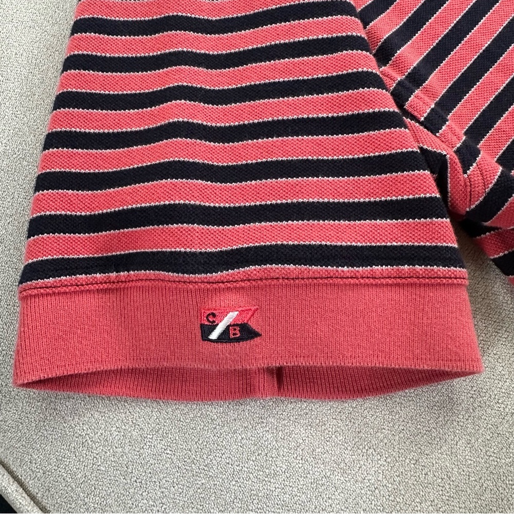 Cutter & Buck Striped Cotton Polo Shirt. Coral/Black. 1XB - Picture 4 of 6